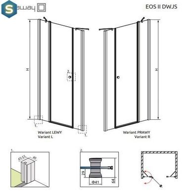 Душові двері Radaway Eos II DWJS 140 см 3799456-01L