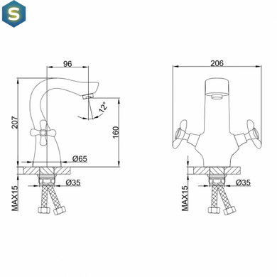 F10731-B (H731) Змішувач для умивальника буксовий литий гусак гайка Frap 1/10, Хром