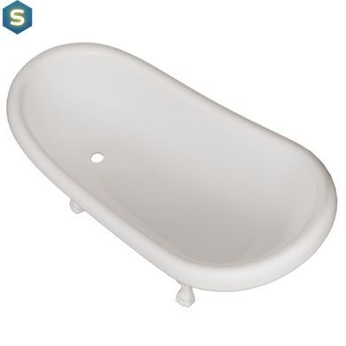 Ванна отдельностоящая глянцевая Amidicon Symphony 167x78 черная из литого камня белые ножки SYMFONIYA_167_BLACK_HL