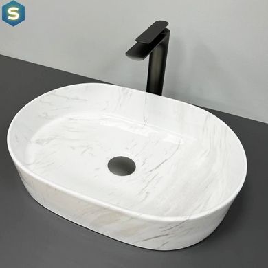 Умивальник (раковина) VBI VERONA 50 NATURE MARMO GLOSSY накладний, Мармур