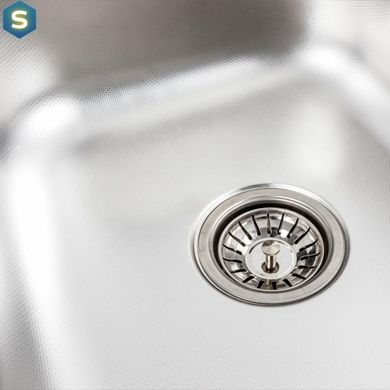 Кухонная мойка из нержавеющей стали Platinum 9550В декор (0,8/180 мм), R, Decor