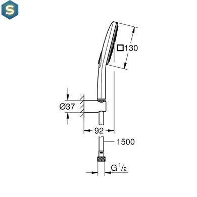 Душевой гарнитур Grohe Rainshower Smartactive Cube 130 26589000