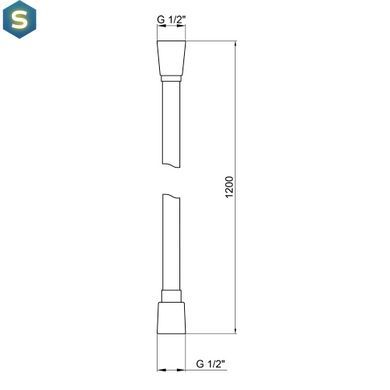Шланг для ручного душу Qtap Hadice 1200 мм QTHADPVC120B Black Matt, Черный матовый
