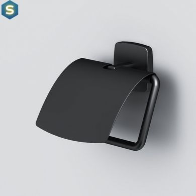 Держатель туалетной бумаги с крышкой Am.Pm Gem black A90341422, Черный матовый