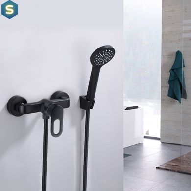 Змішувач для душу Lidz Latwa 010 (з душовим гарнітуром) (k40) LDLAT010BLA45421 Black, Черный матовый