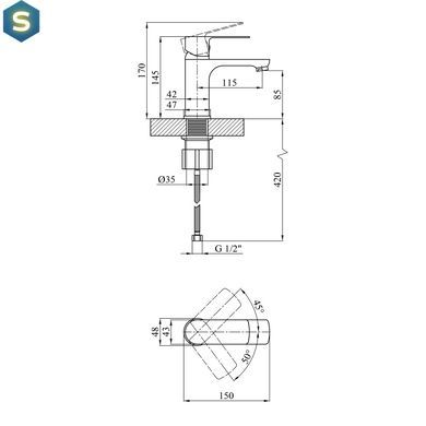 Смеситель для раковины Kroner KRM Fulda - W010 CV018077, Белый матовый
