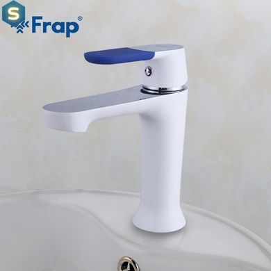 F1034 Змішувач для умивальника гайка білий/хром &Oslash;35 Frap 1/10, Білий