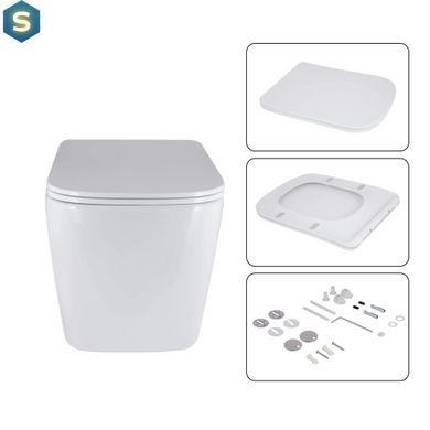Підвісний унітаз Qtap Tern + інсталяція Qtap Nest 4 в 1 (кругла клавіша Satin), Білий