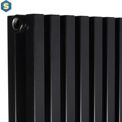 Дизайнерский радиатор Betatherm Quantum 2 H-2000 мм, L-525 мм нижнее подключение BQ 2200/13 9005М 99, Черный матовый