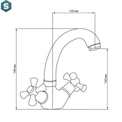 Змішувач для кухні Lidz (CRM)-30 21 271 02, Хром