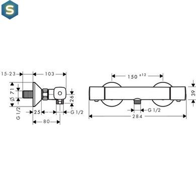 Термостат для душу Hansgrohe Ecostat Universal EcoSmart 13122000