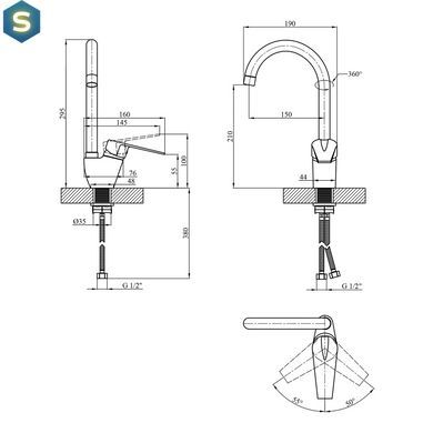 Смеситель для кухни Kroner KRM Odra - C038 CV021190, Хром