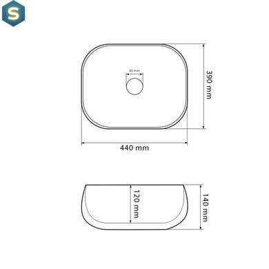 Умывальник (раковина) VBI TRICASE WHITE накладной, Белый
