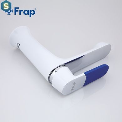 F1034 Змішувач для умивальника гайка білий/хром &Oslash;35 Frap 1/10, Білий