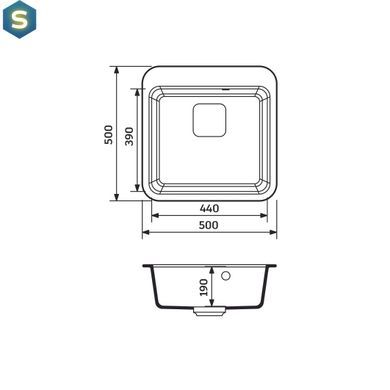 Кухонная мойка Adamant Exist 500x500x190 белый 417223, Белый