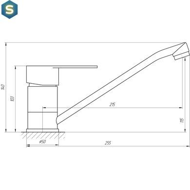 Змішувач для кухні Globus Lux Main SM-203, Нержавіюча сталь