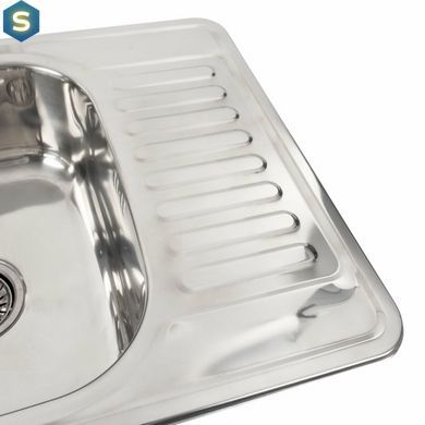 Кухонная мойка из нержавеющей стали Platinum 5848 полировка (0,8/180 мм), R, Polish