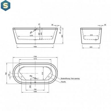 Ванна акриловая отдельностоящая Knief Neo 170x80 матовая 0100-076-276