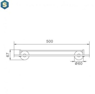 Полиця скло 50 см нержавіюча сталь Frap F30107 1/10