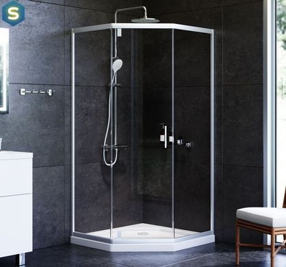 Душова кабіна Am.Pm Gem 5-corner Pivot 90x90 см без піддону хром матовий W90UG-405-090MT, Хром матовий, хром матовий