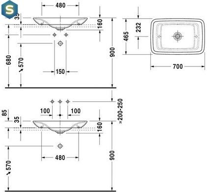 Умивальник Duravit PuraVida 70x45 0369700000, Білий