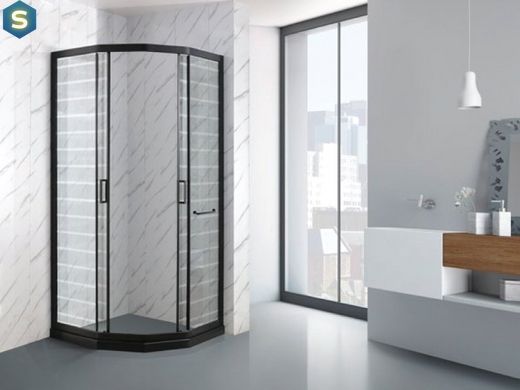 Душевая кабина Asignatura Perissa 90x90 (без поддона) 69020802, Черный/золото, прозрачный, черный матовый