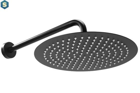 Душевая система Rea Lungo black c термостатом + BOX скрытого монтажа REA-P8549, Черный матовый
