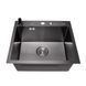 Кухонная мойка черная 45 см накладная 1.5 мм из нержавеющей стали Nett NВ-5245, Черный/золото