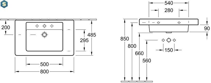 Умывальник Villeroy & Boch Omnia Architectura 80x49 61168001, Белый
