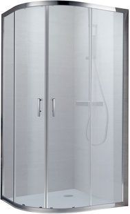 Душова кабіна Koller Pool Round напівкругла 1200x800x1900 мм скло прозоре (2 частини) R12080RC, Хром, Універсальна, прозорий, хром
