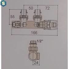 Комплект кутових кранів 50 мм Cordivari 1/2 "-1/2" 5991990311188, Білий