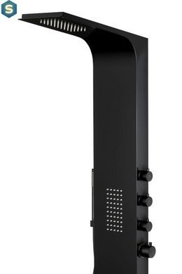 Душова панель Corsan Duo black LED з термостатом A777TBLLED, Черный матовый