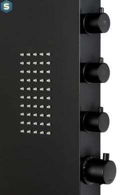 Душова панель Corsan Duo black LED з термостатом A777TBLLED, Черный матовый