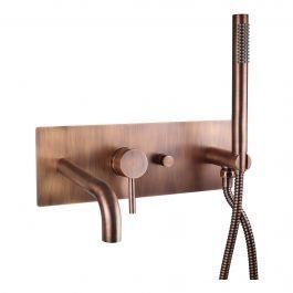Смеситель для ванны Paffoni Light brushed copper LIG001RMSP, Бронза