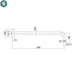 Верхній душ Paffoni Syncro Quadro &Oslash;300xh8 мм з утримувачем 400 мм mercury grey ZSOF079MG + ZSOF034MG, Каппучино