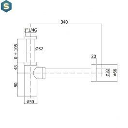 Сифон для раковини Paffoni 1&rdquo;1/4G steel ZACC240ST, Нержавіюча сталь