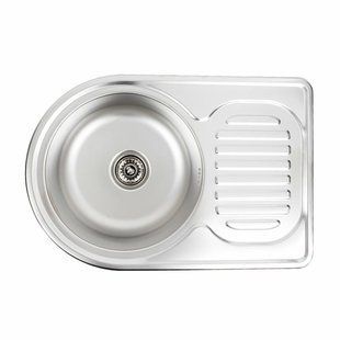 Кухонная мойка из нержавеющей стали Platinum декор 6745 (0,8/180 мм), R, Decor