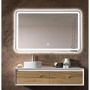Дзеркало Dusel Led DE-M0065D Silver 120x75 см сенсорне включення + підігрів, Каппучино