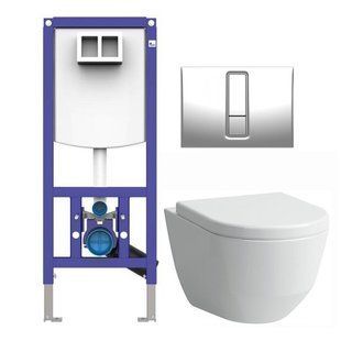 Комплект инсталляция Sanit Ineo Plus 90.733.00..S00 с унитазом Laufen Pro Rimless H8619570000001 с сидением Soft Close, Белый