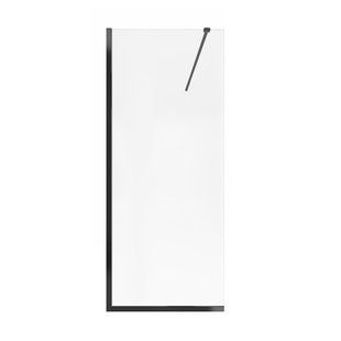 Душова перегородка Qtap Walk-In Standard BLM209.C8 90х200 см, скло Clear 8 мм, покриття CalcLess, прозорий, чорний