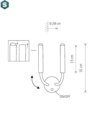 Бра Nowodvorski 9055 Stalactite G9 2x10W IP20 Bl