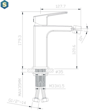 Змішувач для біде Imprese Grafiky ZMK041807070, Графит