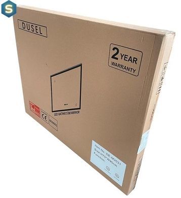 Дзеркало Dusel DE-M1041 75x100 з годинником, Білий