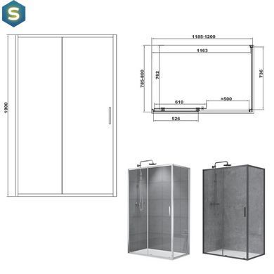 Душевая кабина квадратная 120х80 см Devit Art 2.0 FEN2340