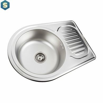 Кухонна мийка з нержавіючої сталі Platinum декор 6745 (0,8/180 мм), R, Decor