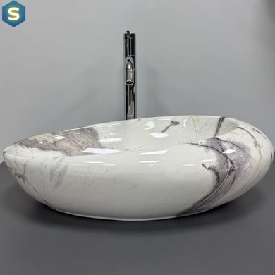 Умывальник VBI Vicenza sand glossy накладний VBI-014803, Мармур