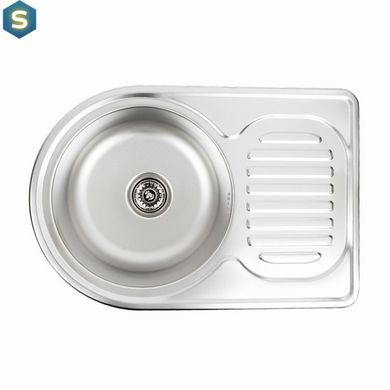 Кухонна мийка з нержавіючої сталі Platinum декор 6745 (0,8/180 мм), R, Decor