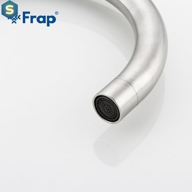 F4048 (H48) Змішувач для кухні однорич. гусак вухо корпус з нерж.сталі гайка &Oslash;35 Frap 1/10, Хром матовий