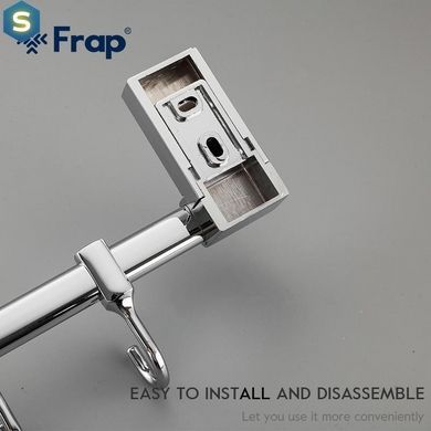 Вішалка Frap F1815-4 на 4 рухомих гачка 284 мм з 2-ма накладками, білий/хром, Хром