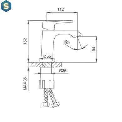 Смеситель для умывальника Frap F1071-6, Черный матовый